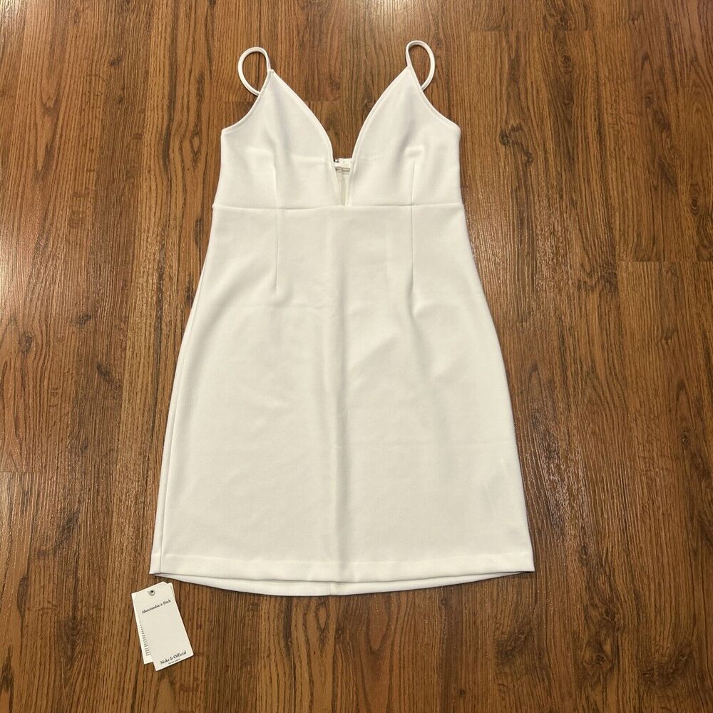 Abercrombie and Fitch Mini Dress Womens Medium White Adjustable Straps New